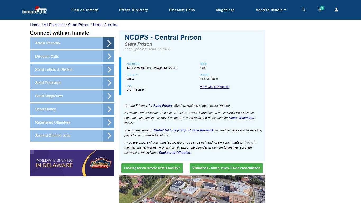 NCDPS - Central Prison & Inmate Search - Raleigh, NC